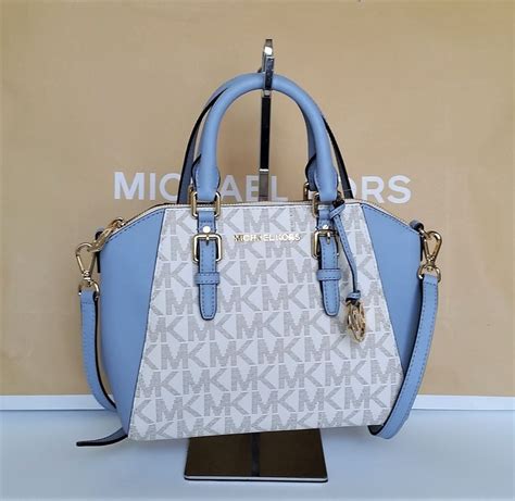 michael kors medium ciara saffiano pale bue